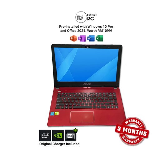 Asus A450L | 14" FHD | Red | Intel Core i5-4th Gen | NVIDIA GeForce 820M | 8GB RAM | 256GB SSD | Battery New