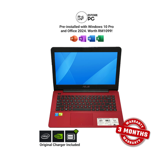 Asus A455L | 14" FHD | Red | Intel Core i5-5th Gen | NVIDIA GeForce 930M | 12GB RAM | 256GB SSD | New Battery