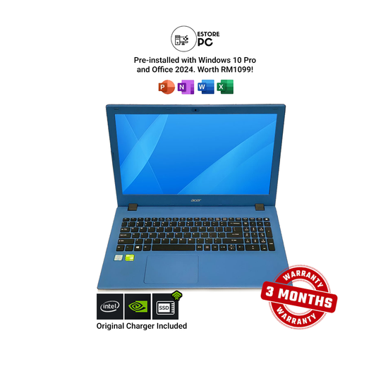 Acer | 15.6" FHD | Black & Blue | Intel Core i5 6th Gen | NVIDIA GeForce 820M | 12GB RAM | 256GB SSD | Battery Good Condition